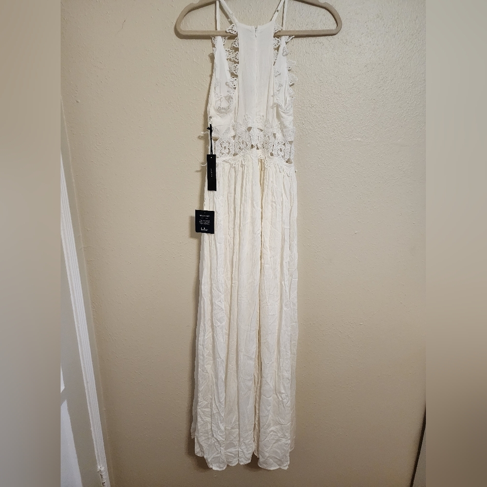 Lulus This is Love White Lace Maxi Dress S Wedding Vacation Resortwear Beach - Picture 8 of 10